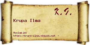 Krupa Ilma névjegykártya